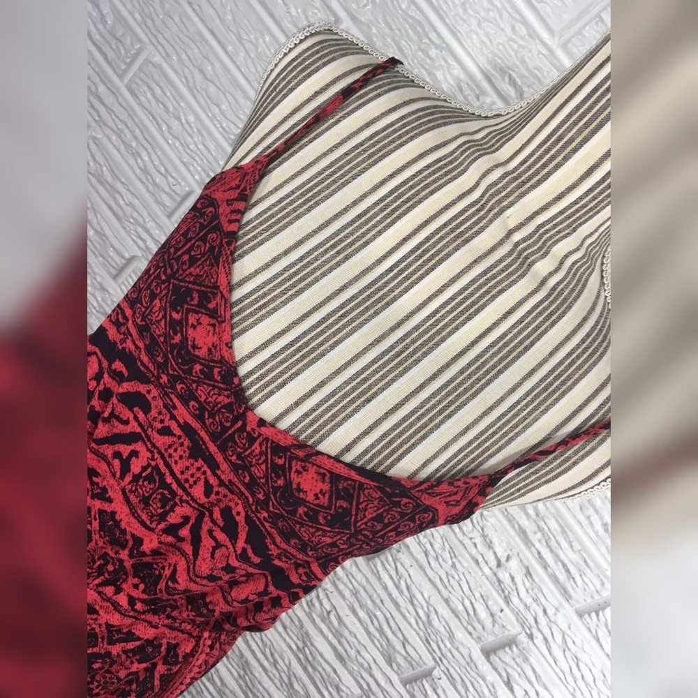 LA Hearts Red & Black Boho Patterned Romper - Picture 3 of 7